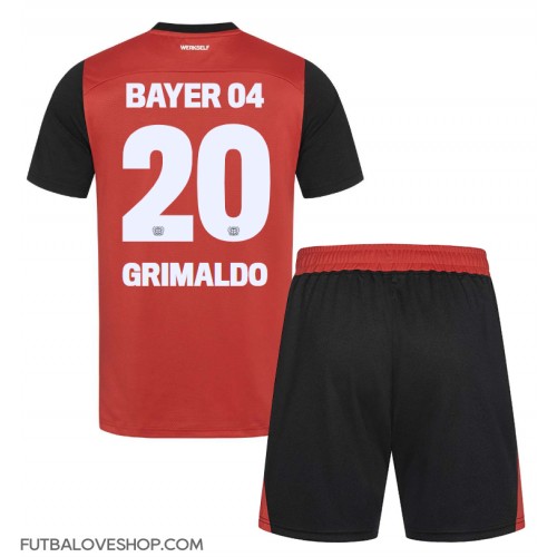 Dres Bayer Leverkusen Alejandro Grimaldo #20 Domáci pre deti 2024-25 Krátky Rukáv (+ trenírky)